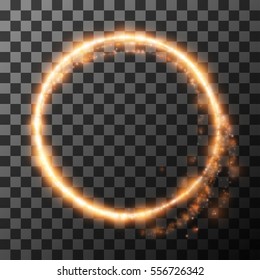 Light circle from fire on transparent. Vector illustration