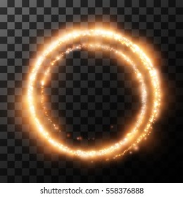 Light circle from fire on transparent. Vector illustration