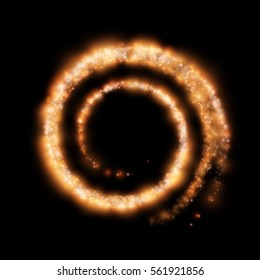 Light circle from fire . Vector illustration.