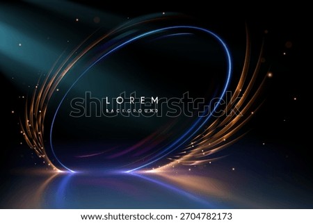 Light circle frame template with sparks