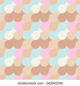 Light circle seamless pattern. Vector wallpaper design