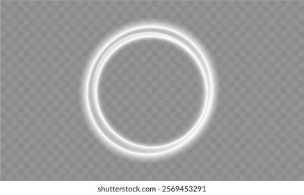 Light circle white swirl. Curved white line light effect. Darkening of the moon. Flash vector semicircle and spark light effect. Podium, radial platform.