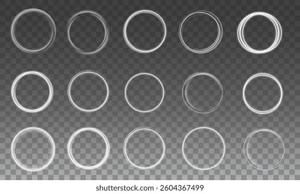 Light circle white swirl. Curved white line light effect. Darkening of the moon. Flash vector semicircle and spark light effect. Podium, radial platform.