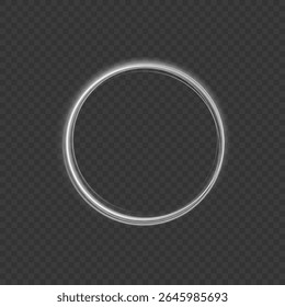 Espiral branco círculo claro. Efeito de luz de linha branca curva. Semicírculo do vetor do Flash . Portal do círculo de velocidade branca brilhante 