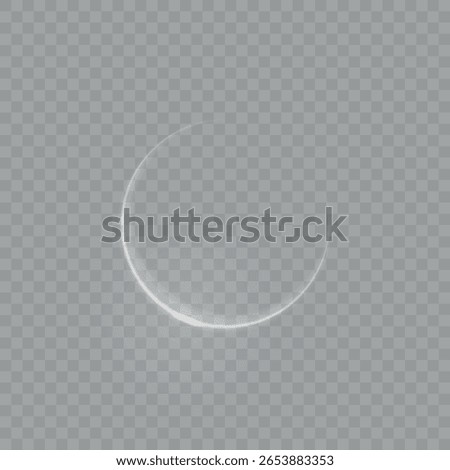 Light circle white swirl. Curved white line light effect. Darkening of the moon. Flash vector semicircle and spark light effect. Glowing white speed circle portal on the road. Podium, radial platform.