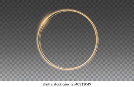 Light circle yellow swirl. Curved white line light effect. Darkening of the moon. Flash vector semicircle and spark light effect. Podium, gold radial platform.	