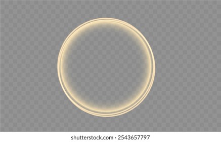Light circle yellow swirl. Curved white line light effect. Darkening of the moon. Flash vector semicircle and spark light effect. Podium, gold radial platform.	