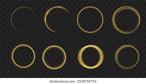 Light circle yellow swirl. Curved white line light effect. Darkening of the moon. Flash vector semicircle and spark light effect. Podium, gold radial platform.	
