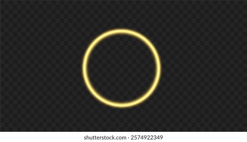 Light circle yellow swirl. Curved white line light effect. Darkening of the moon. Flash vector semicircle and spark light effect. Podium, gold radial platform.	
