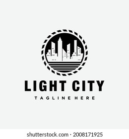 light City and street for Real Estate Logo design template