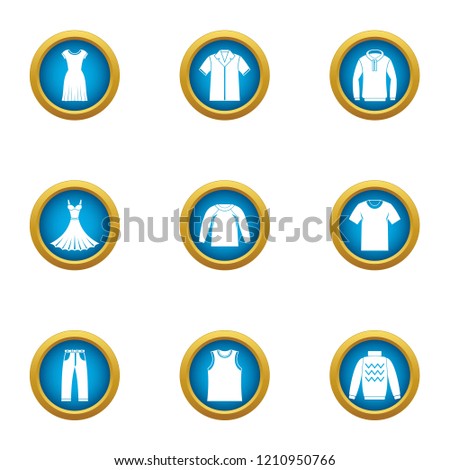 Light clothing icons set. Flat set of 9 light clothing vector icons for web isolated on white background