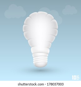 Light cloud, Creativ idea, Cloud sign, Vector illustration