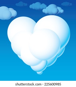 Light cloud in the form of heart. Eps8. CMYK. Global colors. Organized by layers. Gradients used.