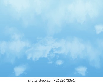 Light clouds in the blue sky. Blue Sky and puffy clouds. A horizontal shot of bright blue sky.