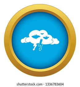 Light clouds icon blue vector isolated on white background for any design
