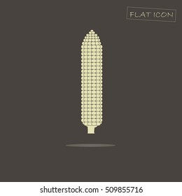 Light cob of corn on black, vector illustration