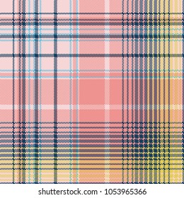 Light color check plaid pixel seamless pattern. Vector illustration.