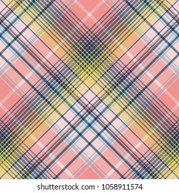 Light color check plaid pixel seamless pattern. Vector illustration.