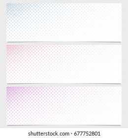 Light color halftone circle pattern banner template set - vector design from rings in varying sizes