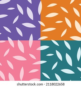 Light Color Leaves Shape on Colorful Background, Pattern, Vector, Illustration