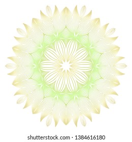 Light color mandala ornament. Spring decoration. Vector illustration.