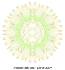 Light color mandala ornament. Spring decoration. Vector illustration.