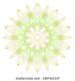 Light color mandala ornamnet. Spring decoration. Vector illustration.