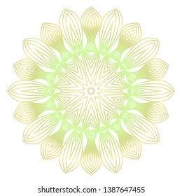 Light color mandala ornamnet. Spring decoration. Vector illustration.