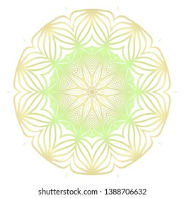 Light color mandala ornamnet. Spring decoration. Vector illustration.