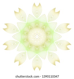 Light color mandala ornamnet. Spring decoration. Vector illustration.
