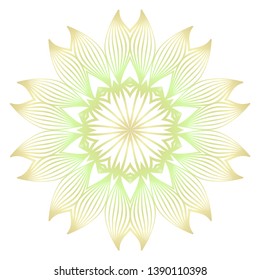 Light color mandala ornamnet. Spring decoration. Vector illustration.