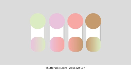 Light Color palette with Gradient colour theme collection Colors swatches for graphic design, web, art, fashion or painting.