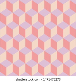 Light color seamless background. Pastel colored volume cubes are also formed. Can be used for fabrics, wallpapers, web design and more.