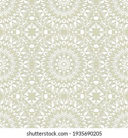 Light Color Seamless Pattern with mandala.Seamless Background design.Ornamental design.Floral pattern tiles.