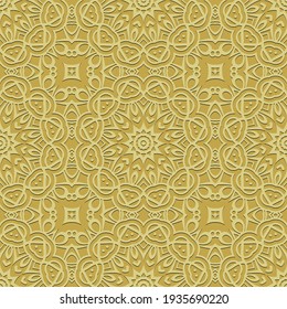 Light Color Seamless Pattern with mandala.Seamless Background design.Ornamental design.Floral pattern tiles.
