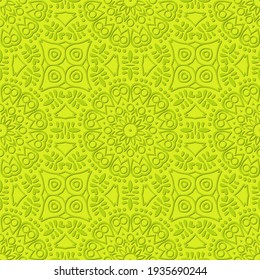 Light Color Seamless Pattern with mandala.Seamless Background design.Ornamental design.Floral pattern tiles.