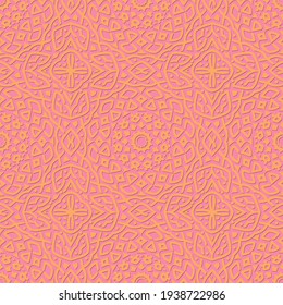 Light Color Seamless Pattern with mandala.Seamless Background design.Ornamental design.Floral pattern tiles.