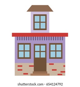 light color silhouette of house with small attic vector illustration