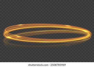 Light color Twirl. Curve light effect of orange line. Luminous orange circle. Light orange pedistal, podium, platform, table. Vector PNG. Vector illustration