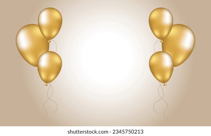 Light colored background with golden balloons. 