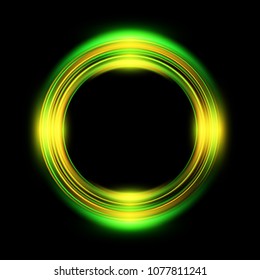 Light colored frame. Neon circles. Vector illustration