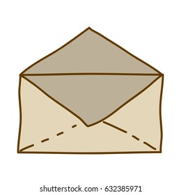 light colored hand drawn silhouette of envelope vector illustration
