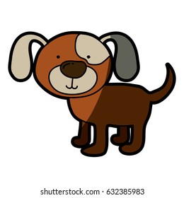 light colored hand drawn silhouette of dog with half shadow vector illustration