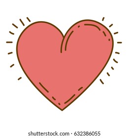 light colored hand drawn silhouette of heart icon vector illustration