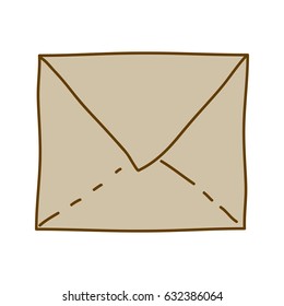 light colored hand drawn silhouette of closed envelope vector illustration