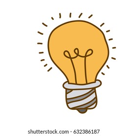 light colored hand drawn silhouette of light bulb vector illustration