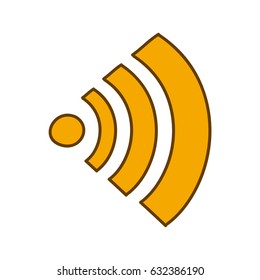 light colored hand drawn silhouette of wifi signal icon vector illustration