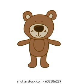 light colored hand drawn silhouette of bear vector illustration