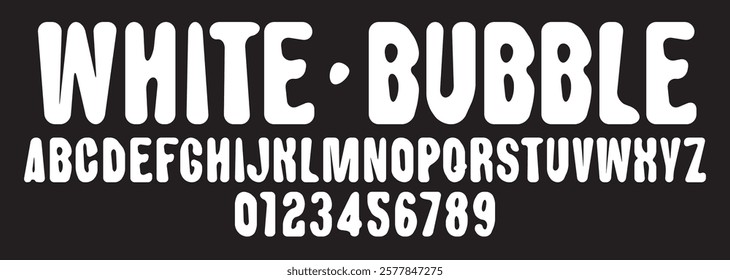 light colored rounded simple font on the theme of balloons. A set of letters and numbers of the Latin alphabet.