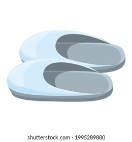 Leuchtfarbene Hausschuhe-Symbol. Cartoon hellfarbene Hausschuhe Vektorsymbol für Webdesign einzeln auf weißem Hintergrund
